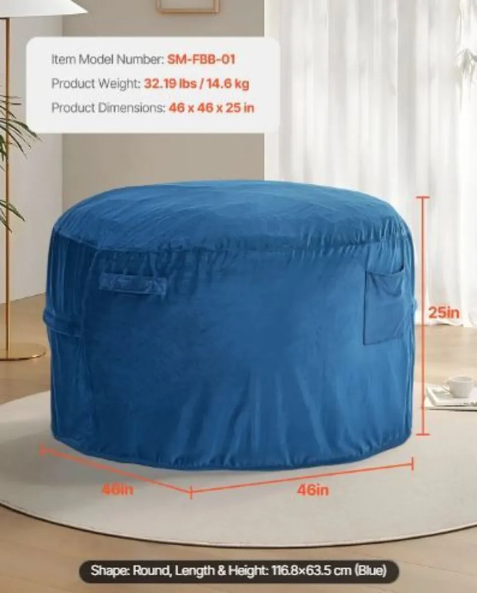 Bean Bag Chair, Round BeanBag - Image 2