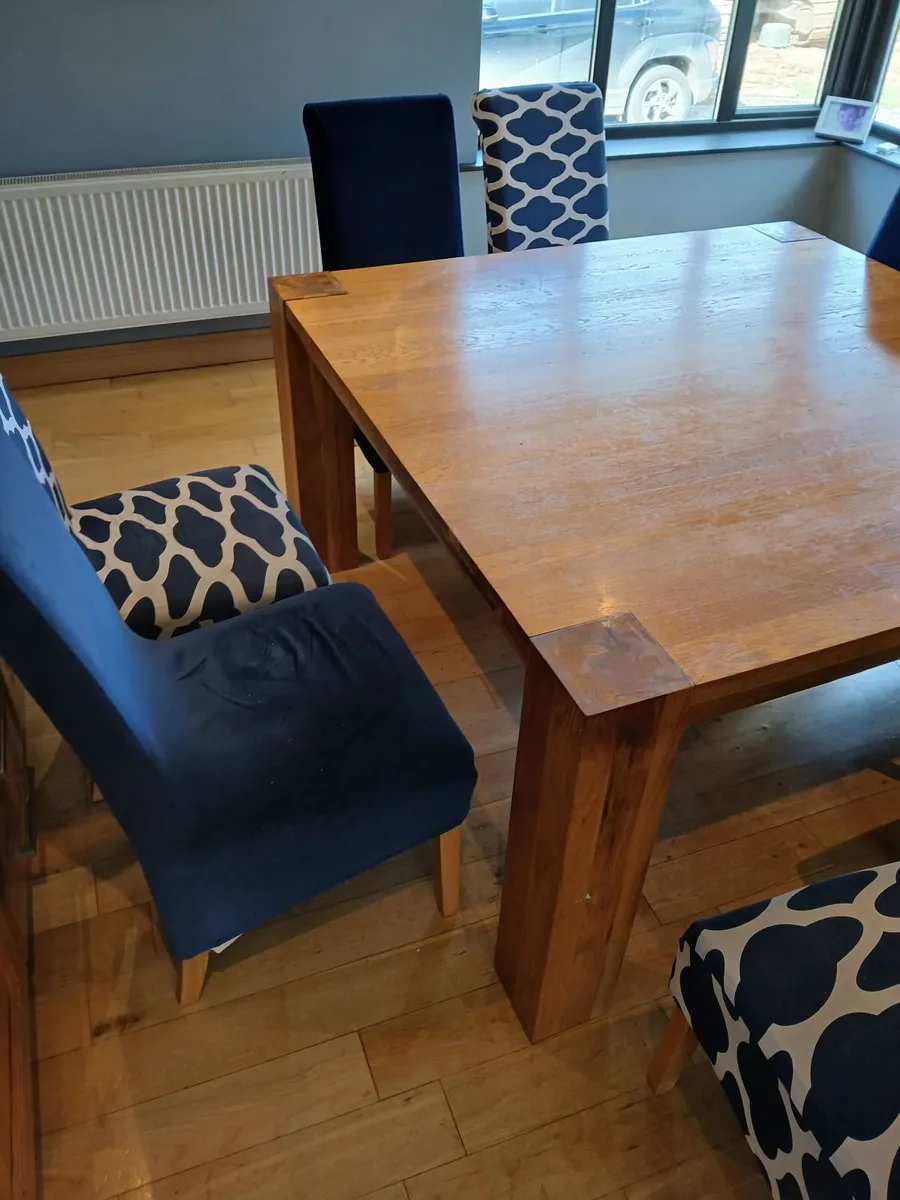 Large square sturdy Table (& 8 chairs) - Image 2