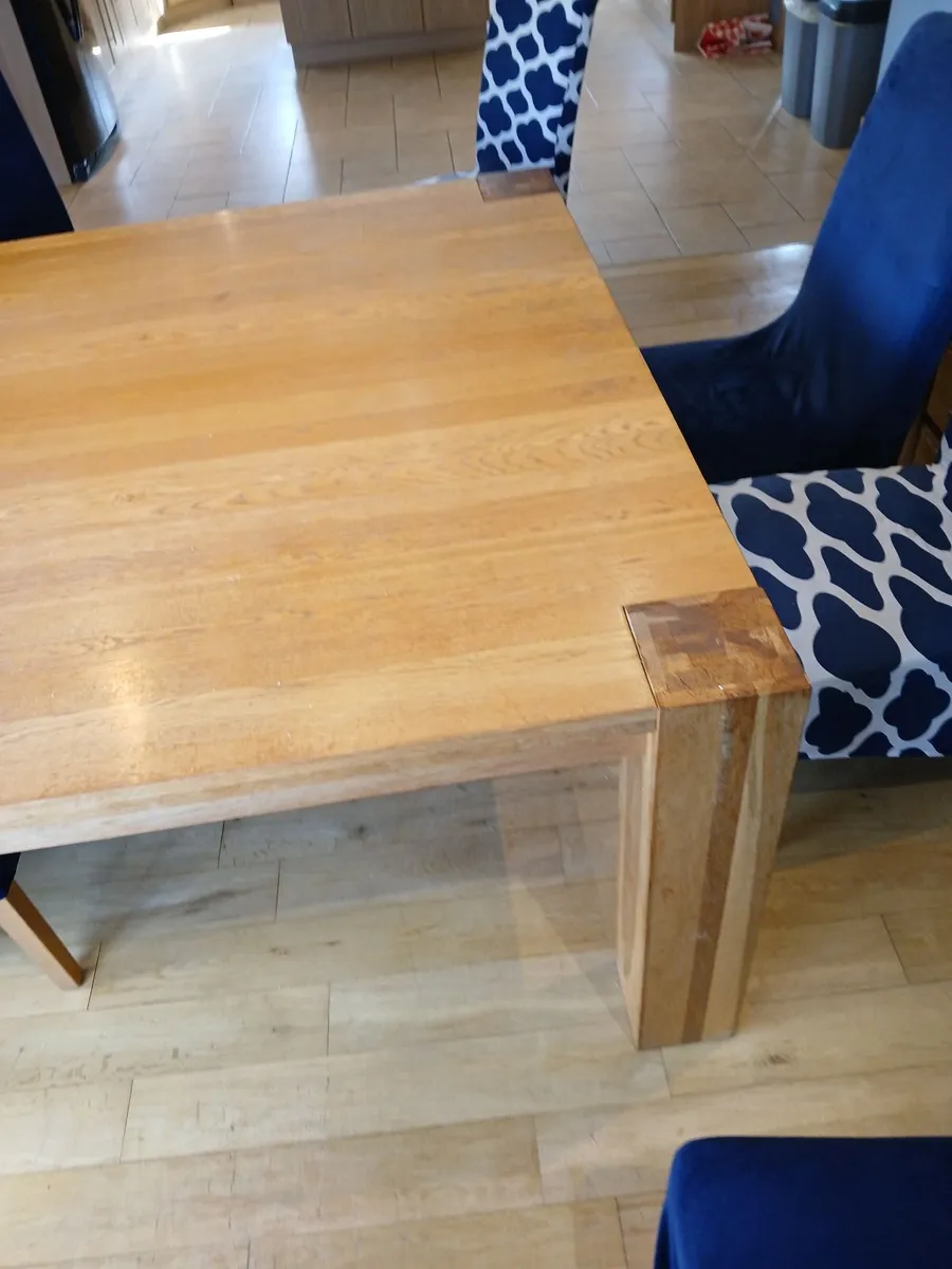 Large square sturdy Table (& 8 chairs) - Image 3