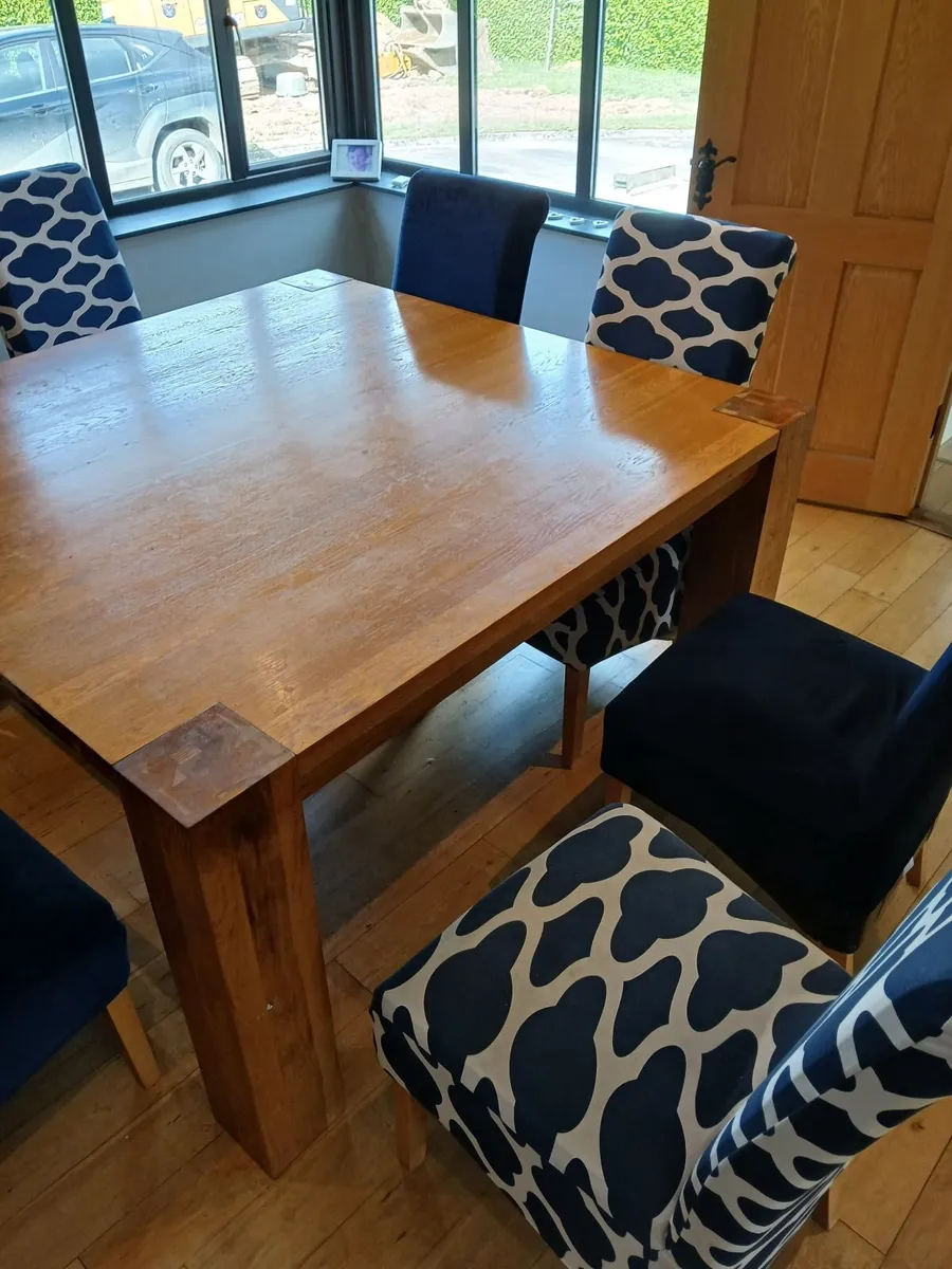 Large square sturdy Table (& 8 chairs) - Image 4