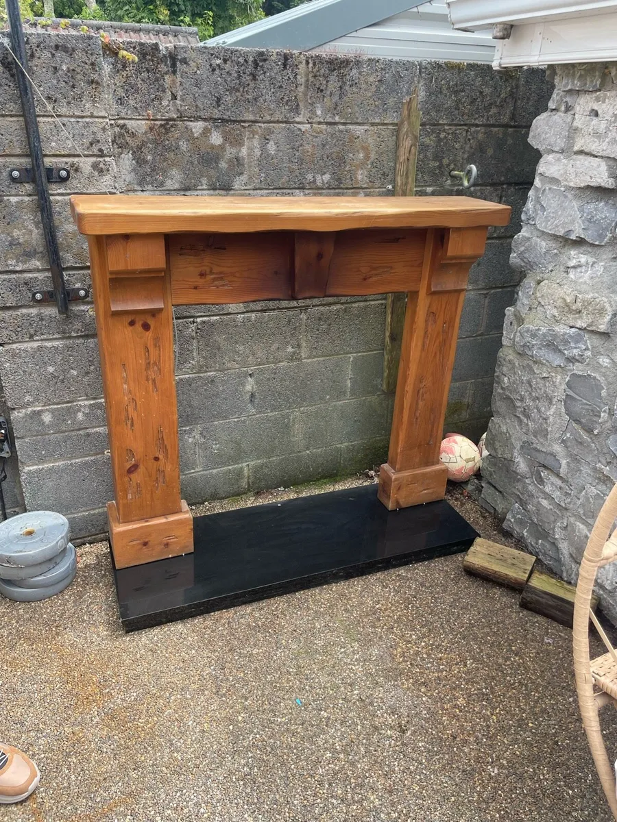 Antique Mantel piece and glass stand - Image 1