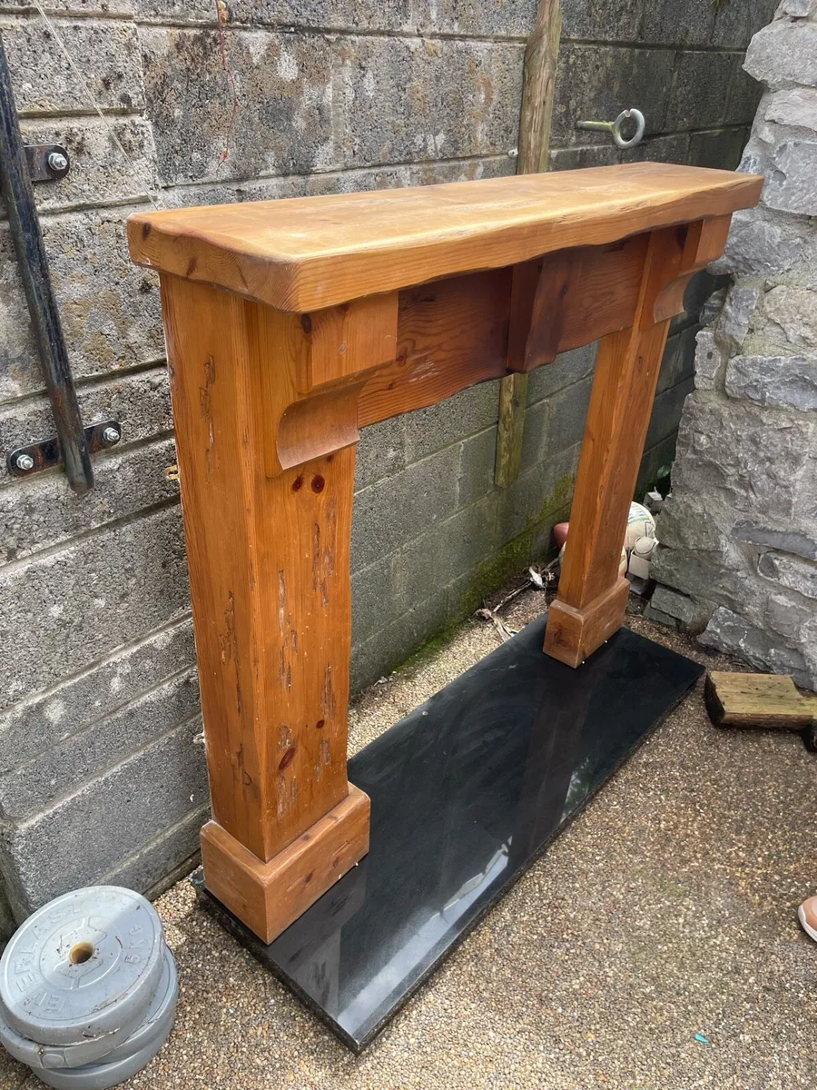 Antique Mantel piece and glass stand - Image 2
