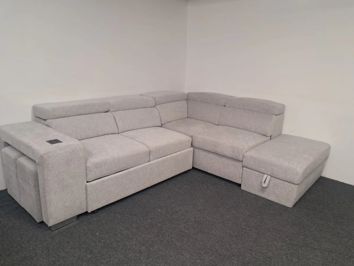 New Light Grey Corner Sofa bed FREE DELIVERY - Image 3