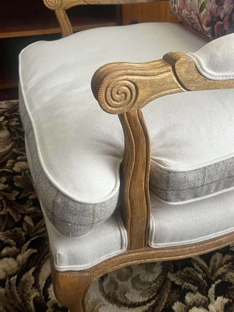 Elegant Vintage Bergère‑Style Armchair - Image 3