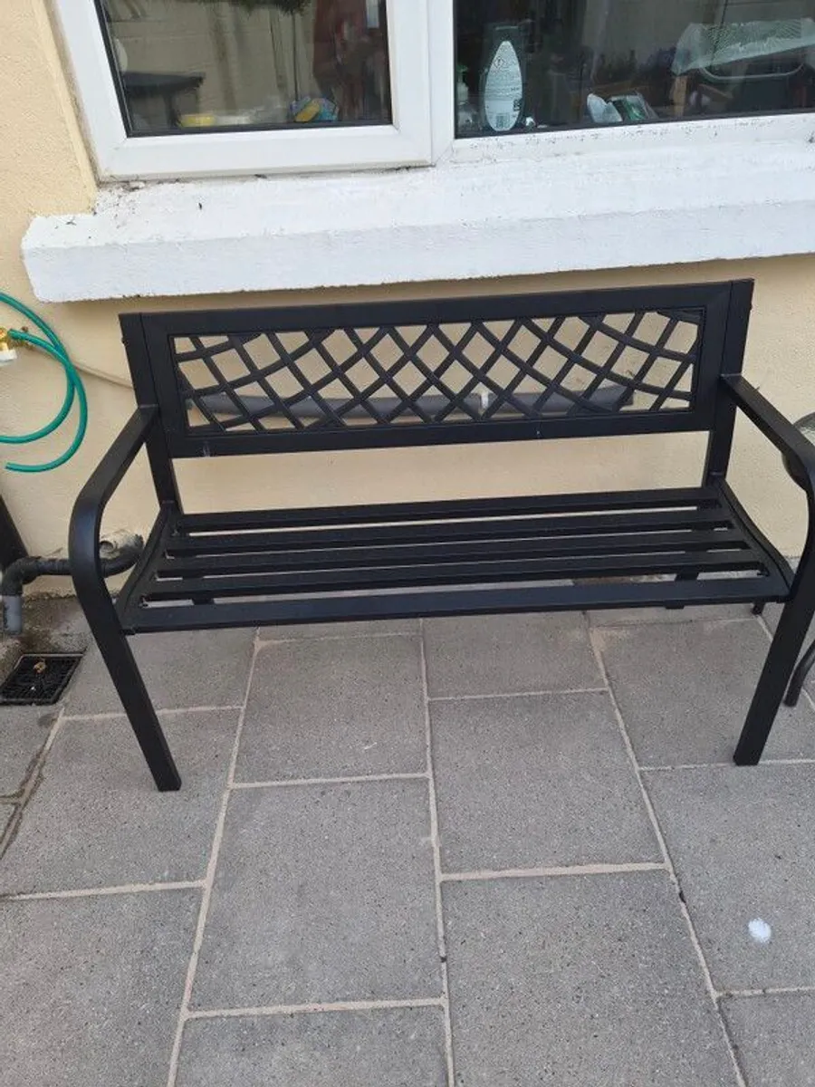 Garden Bench and Side Table - Image 2