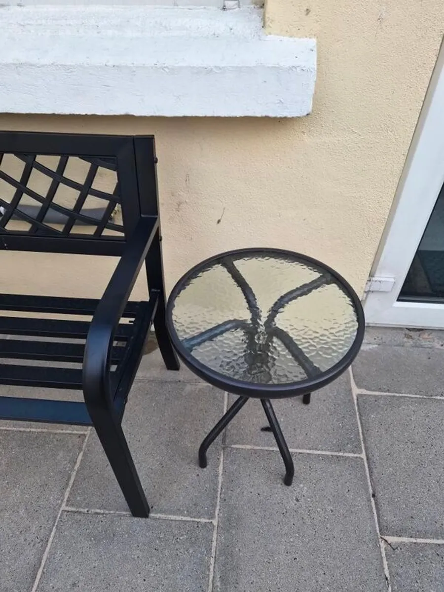 Garden Bench and Side Table - Image 3