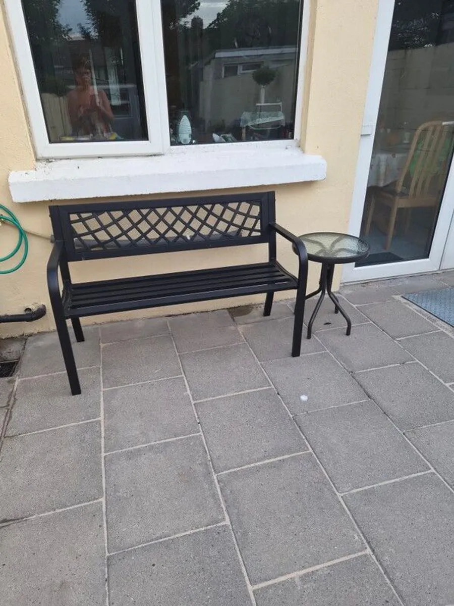 Garden Bench and Side Table - Image 4