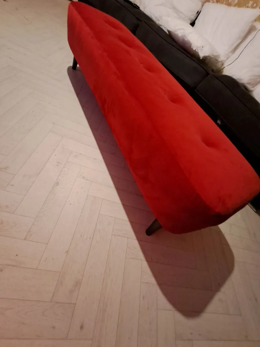 Vintage red footstool - Image 1