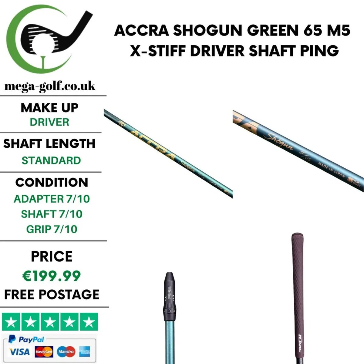 Accra Shogun Green 65 M5 X-Stiff Driver Shaft - Image 1