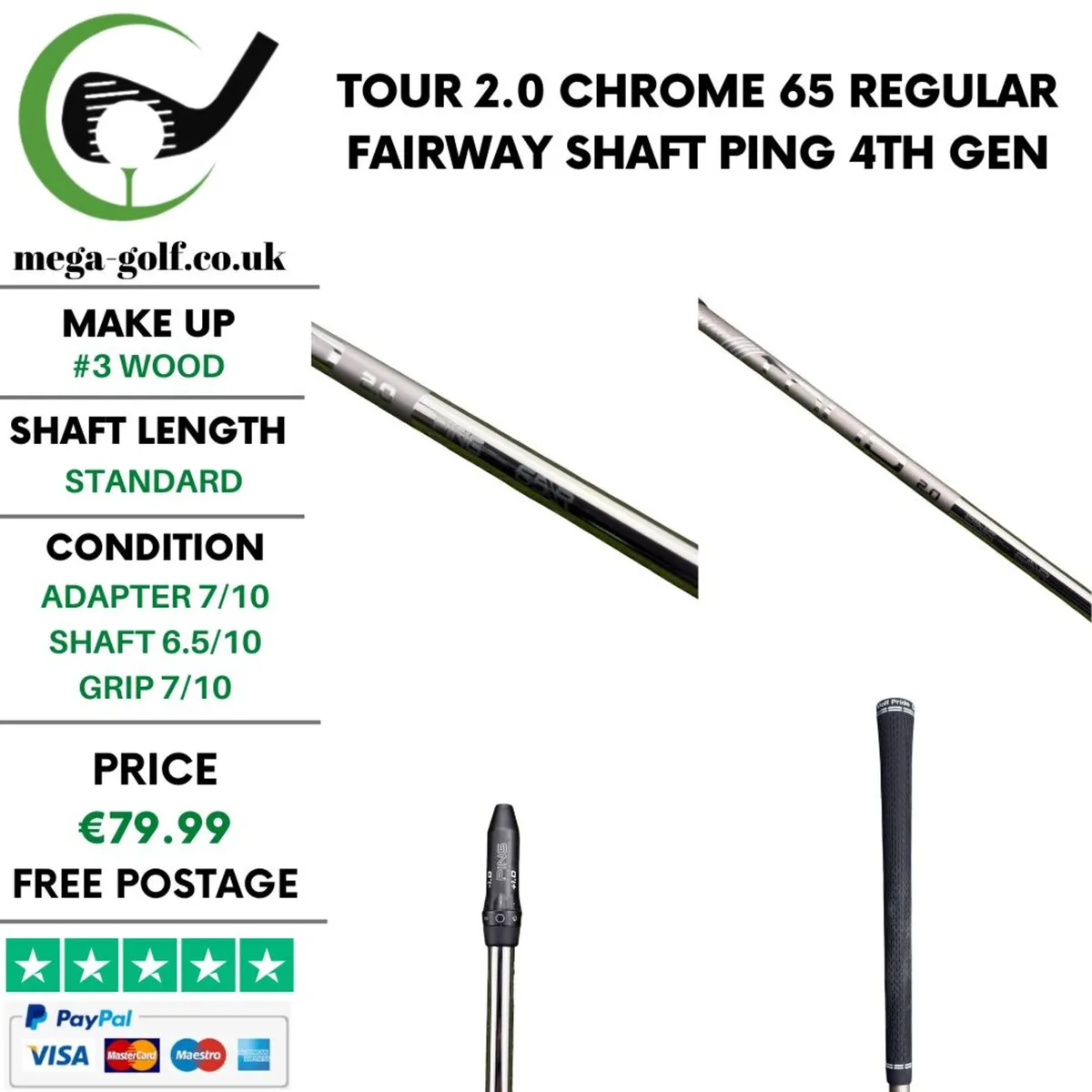 Tour 2.0 Chrome 65 Regular #3 Wood Shaft / Ping - Image 1