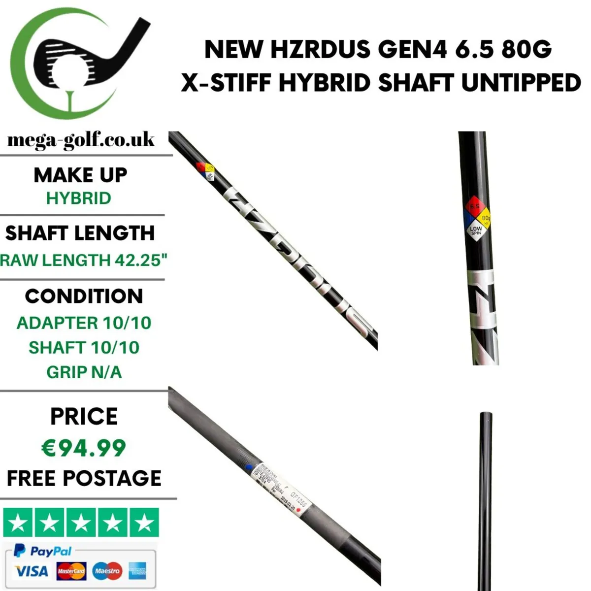New Hzrdus Gen4 6.5 80g X-Stiff Hybrid Shaft - Image 1
