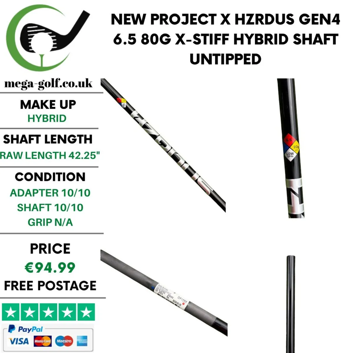 New Project X Hzrdus Gen4 6.5 80g X-Stiff Hybrid - Image 1