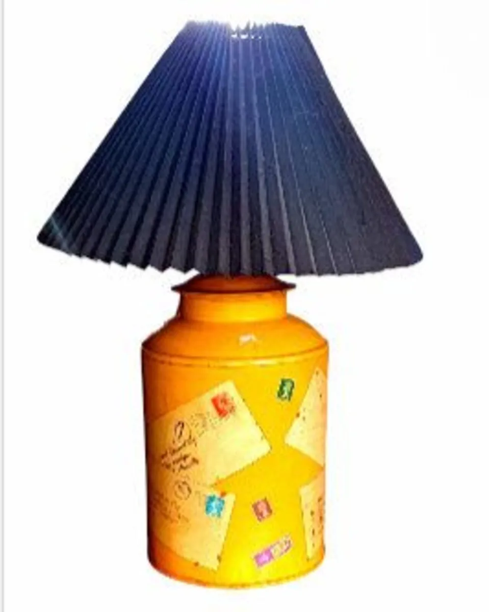 Vintage Tin Canister Table Lamp - Image 2