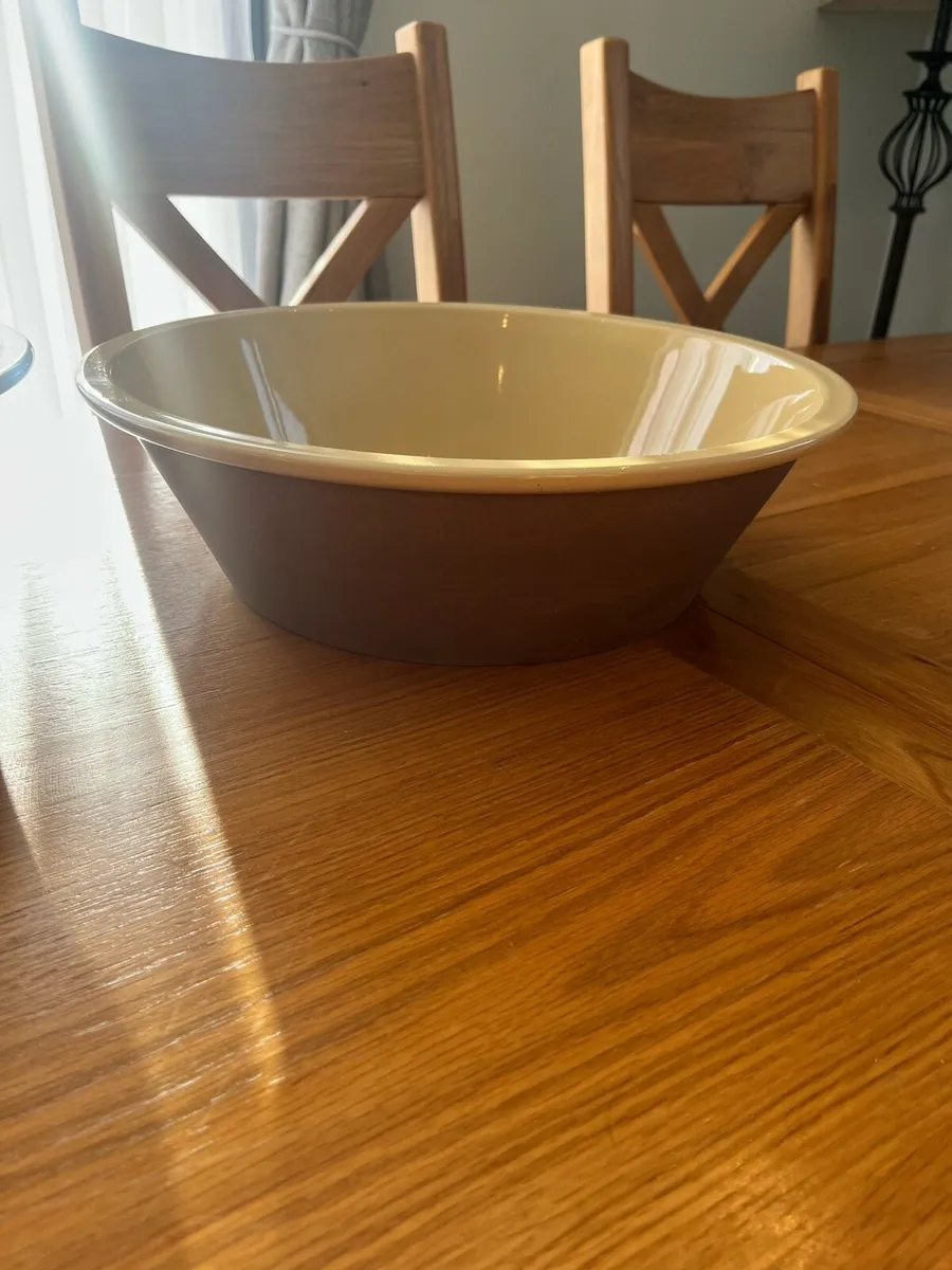 Large Stoneware Mixing Bowls Pair - Image 3