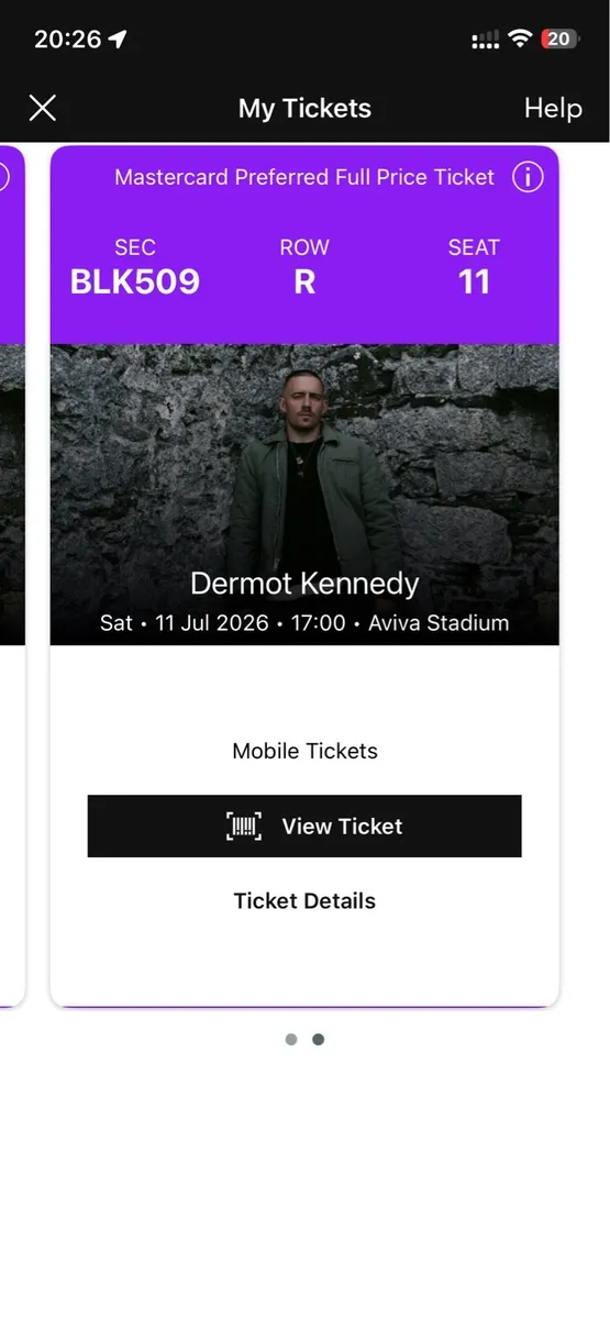 2 Dermot Kennedy Seating Tickets - Sat 11th July - Image 1