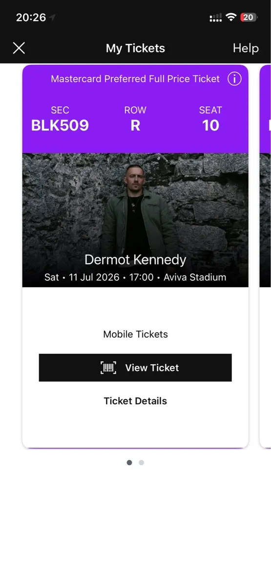 2 Dermot Kennedy Seating Tickets - Sat 11th July - Image 2