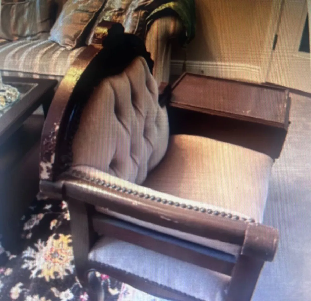 Antique telephone table seat - Image 1