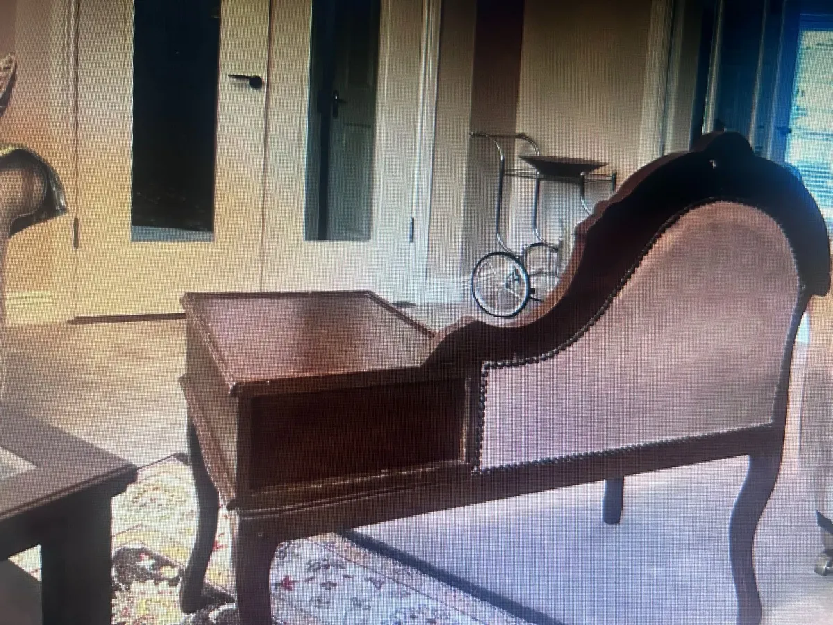 Antique telephone table seat - Image 2