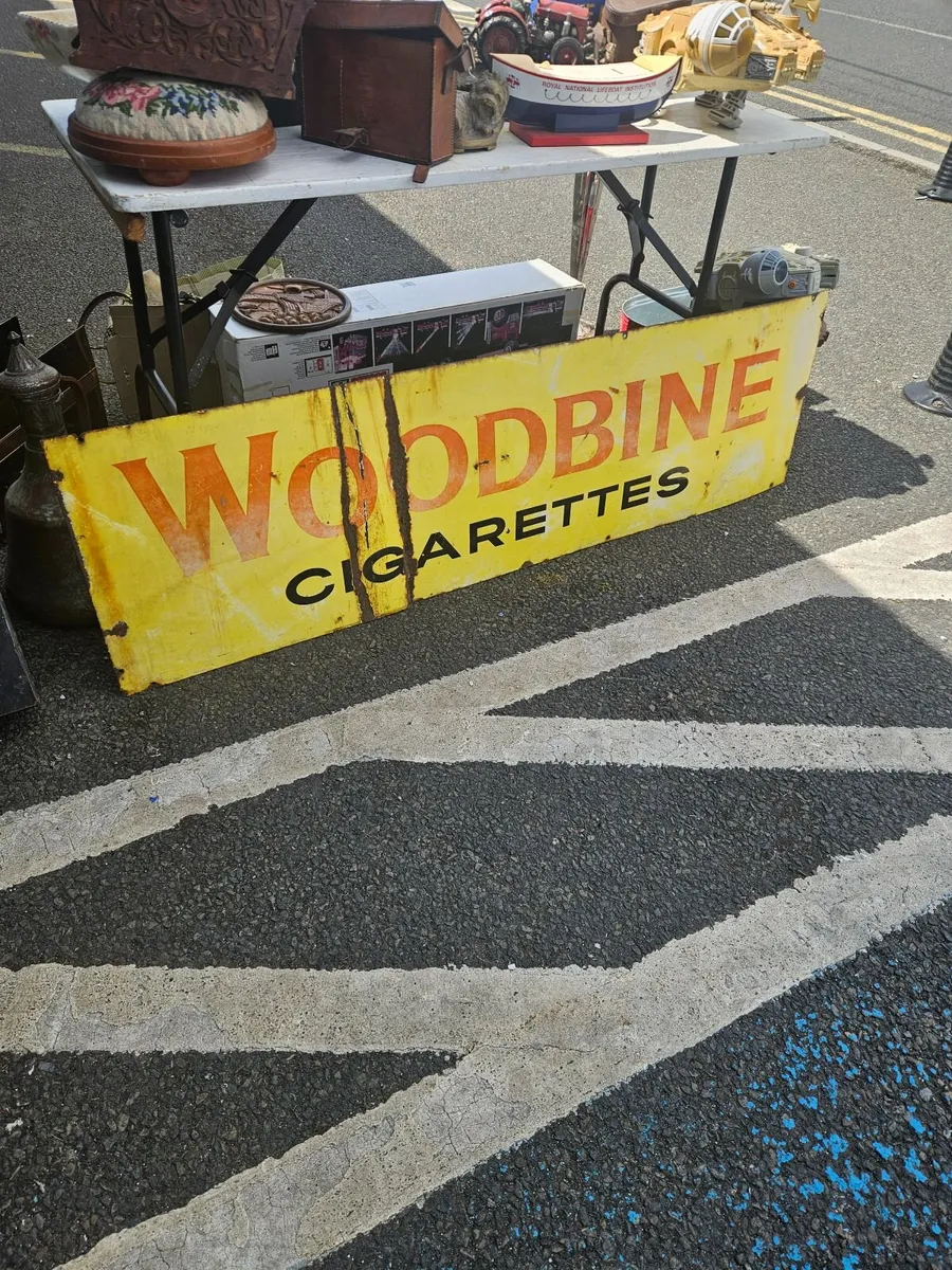 Vintage Enamel Woodbine Sign - Image 1