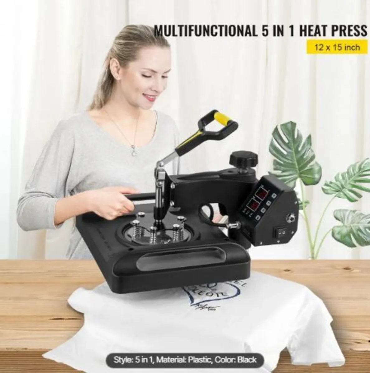 Heat Press Machine 12 x 15 Inch 5 In 1 Shirt Prin - Image 2