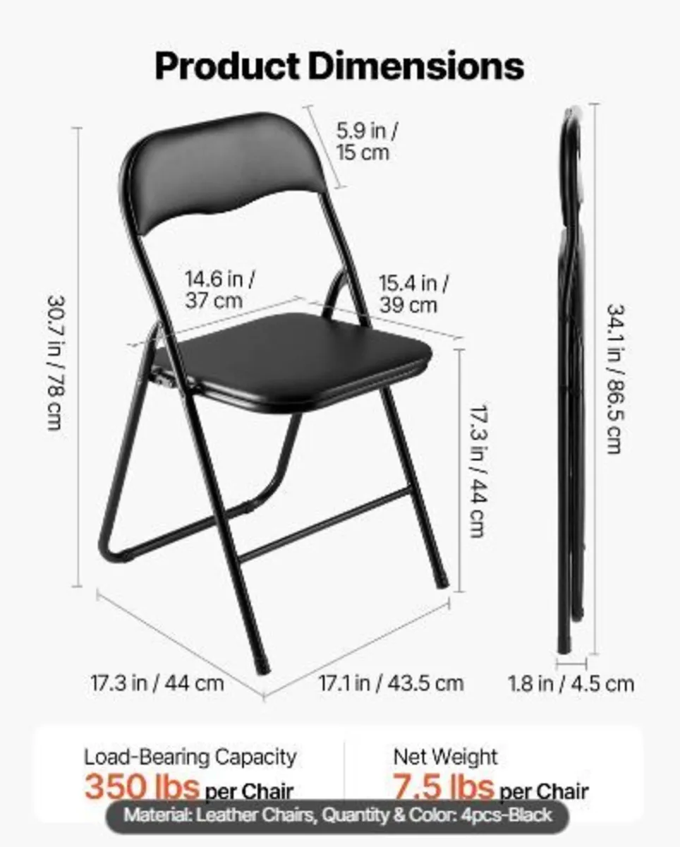 4 Pack Folding Chairs - Image 4