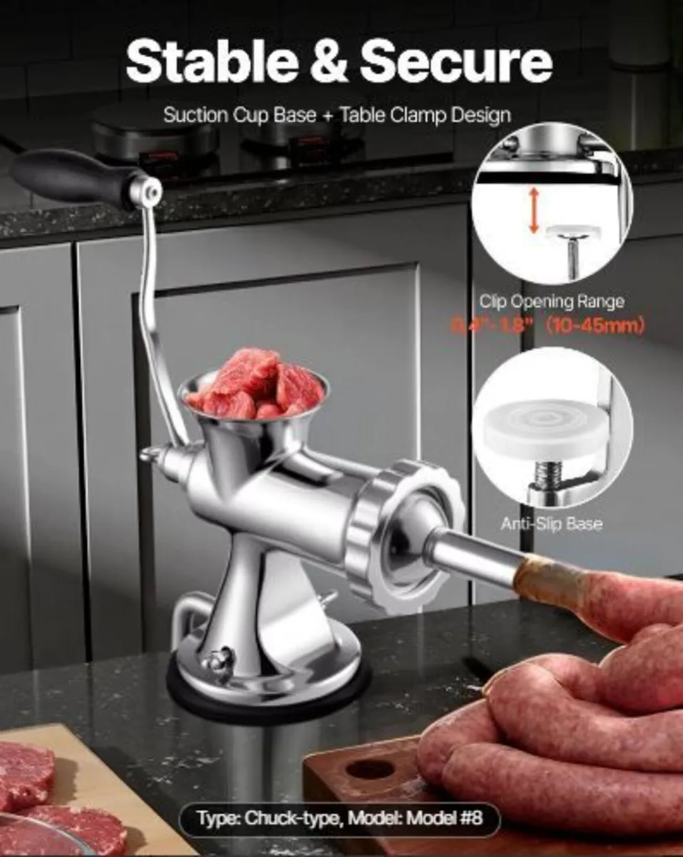 Manual Meat Grinder, 304 Stainless Steel - Image 4
