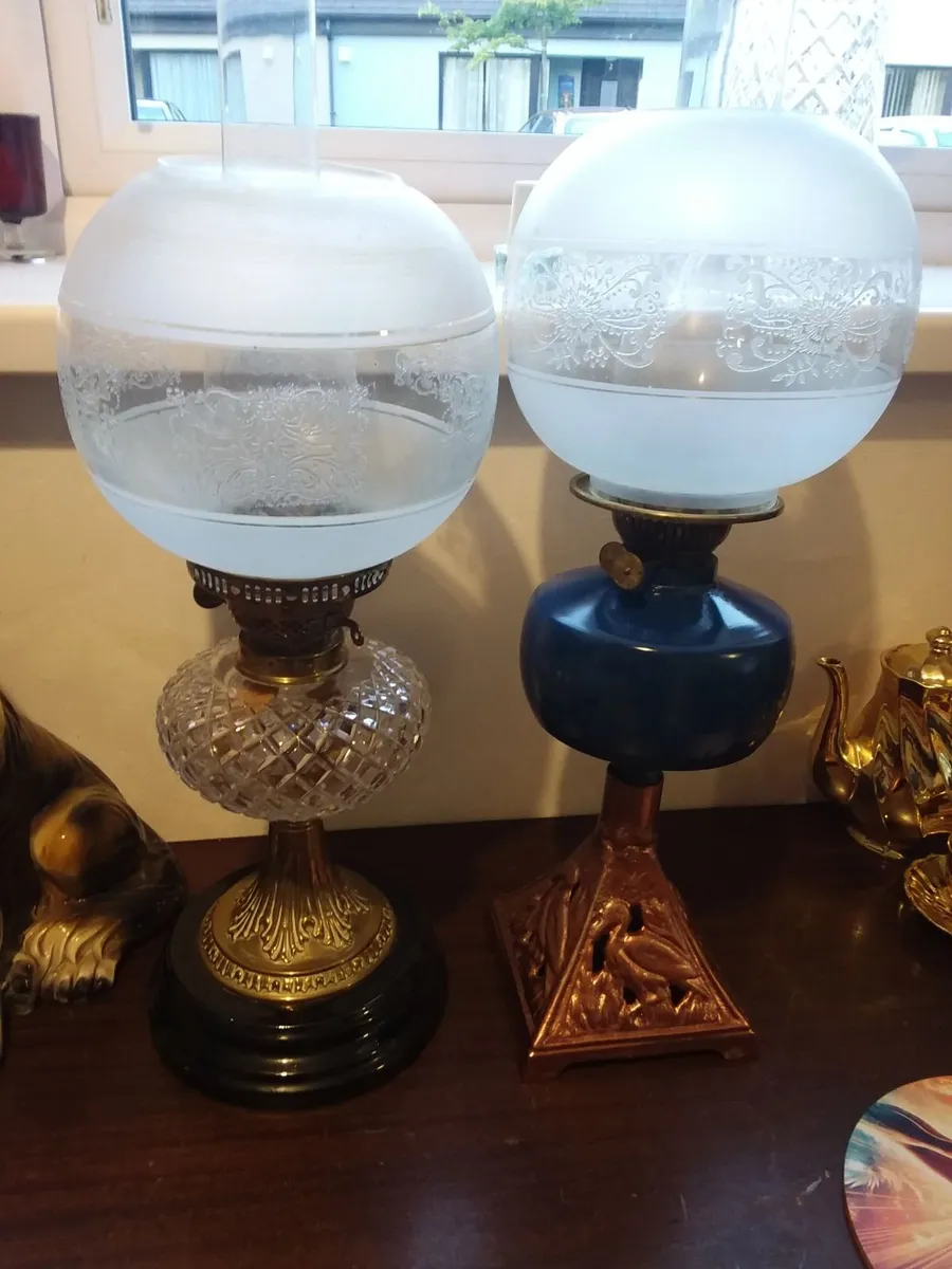 2 double burner oil lamps - Image 1