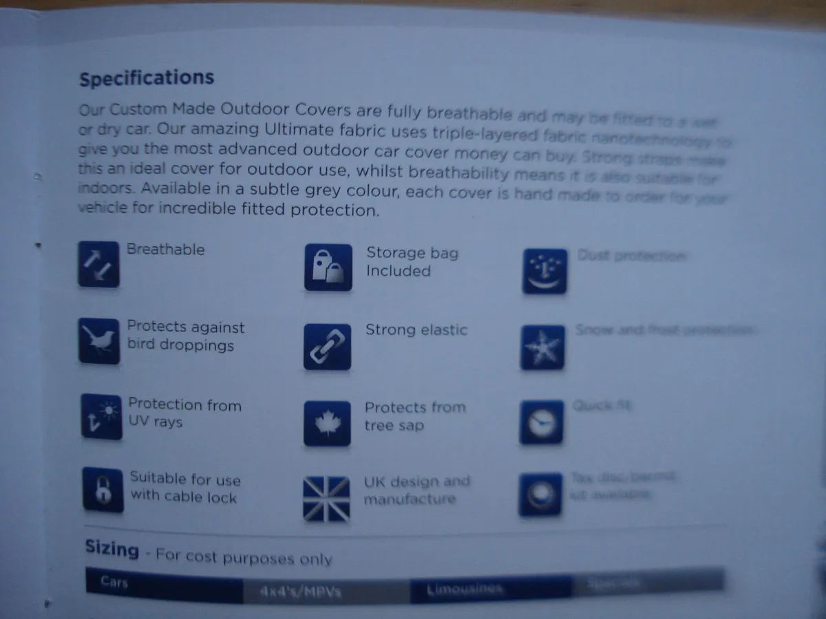LARGE QUALITY BREATHABLE WATERPROOF CAR COVER. - Image 3