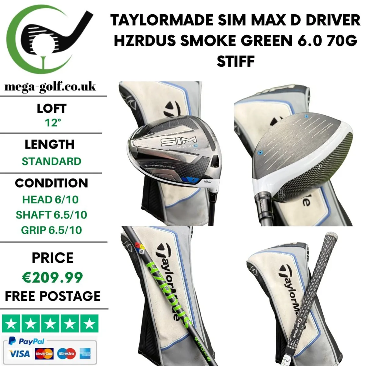 Taylormade Sim Max D Driver / 12° / Stiff - Image 1