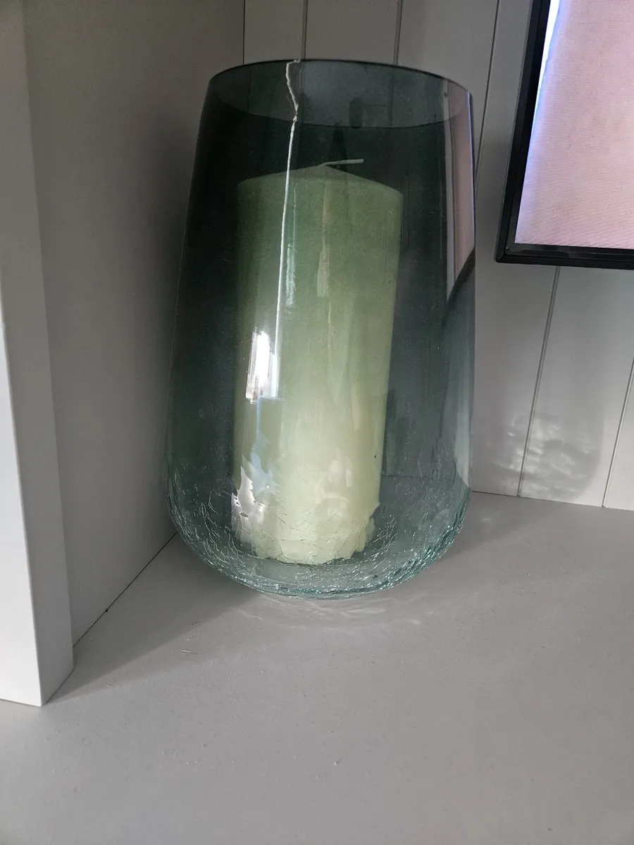 Glass hurricane vase