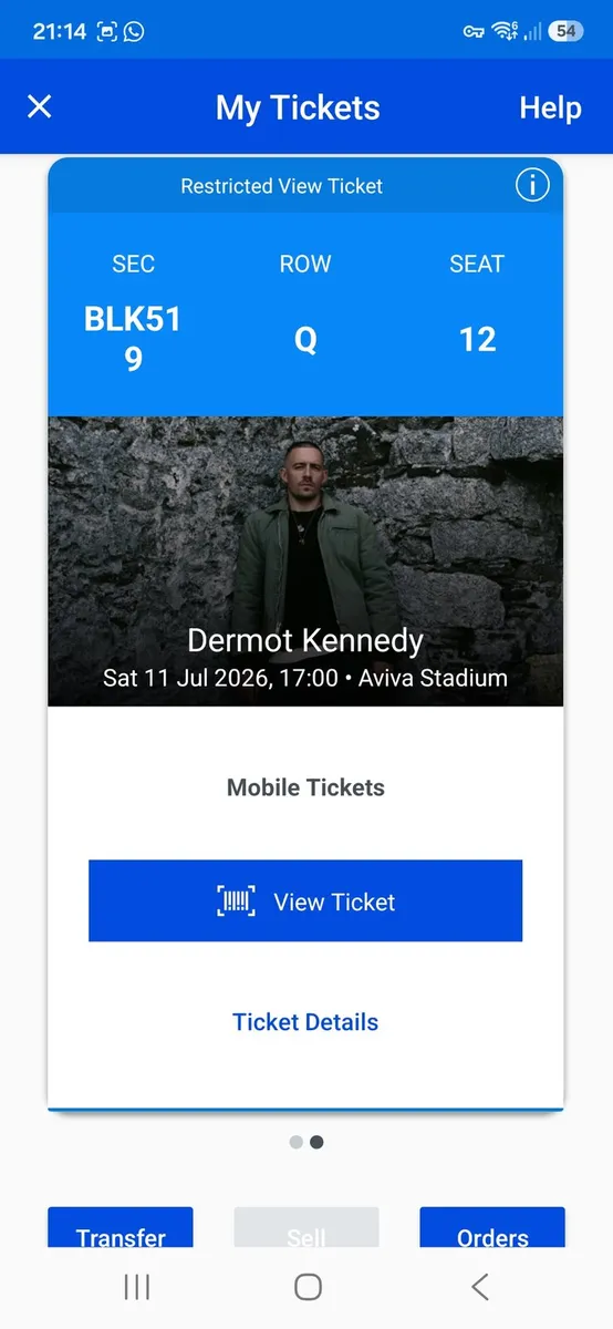 Dermot Kennedy Saturday Tickets x2 Seated - Image 1