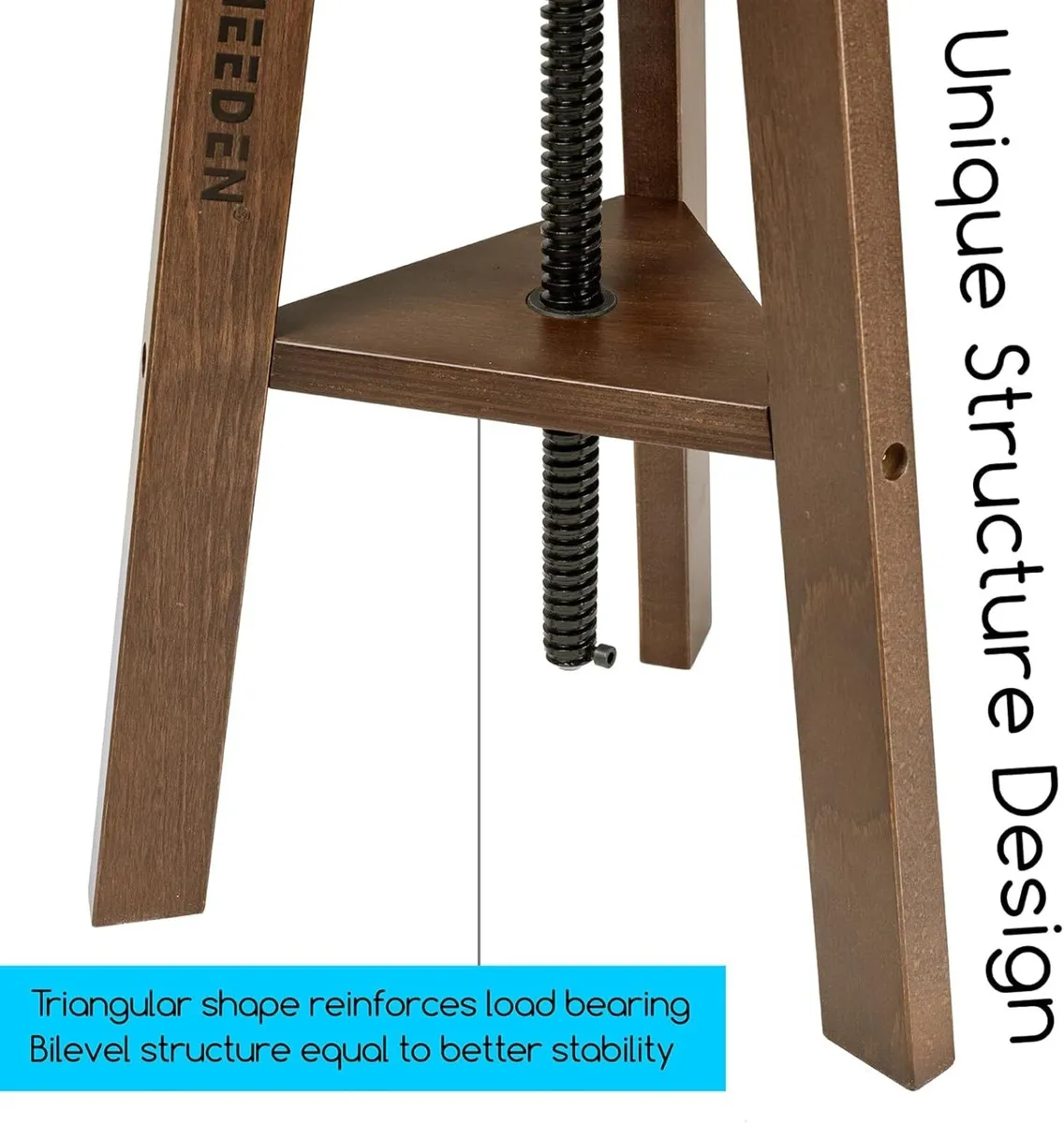 Walnut Drafting Stool with Solid Beech Wood Height - Image 4