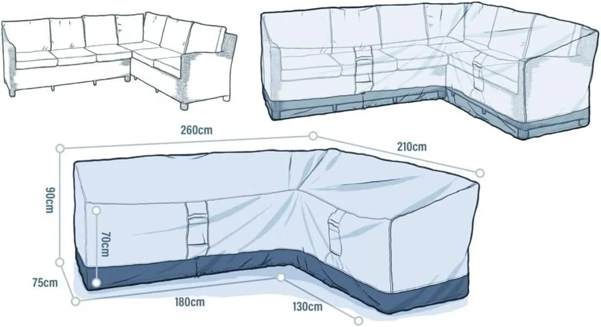 Quality Garden Furniture Covers Fits L Shaped - Image 2