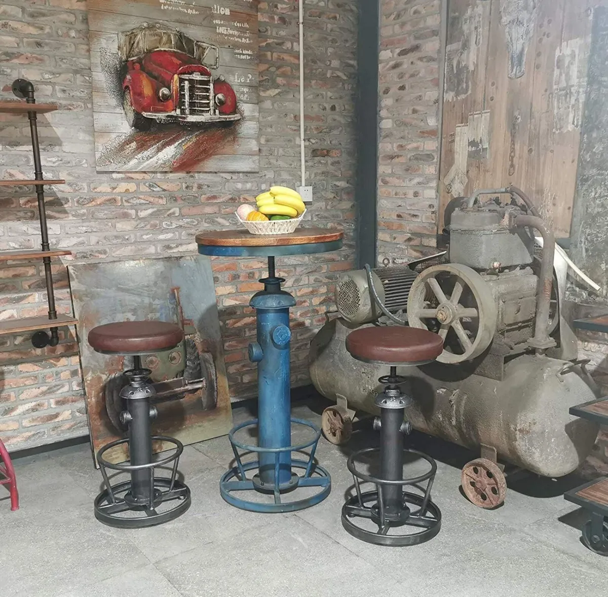 Industrial Bar Stools Unique Fire Hydrant Design - Image 1