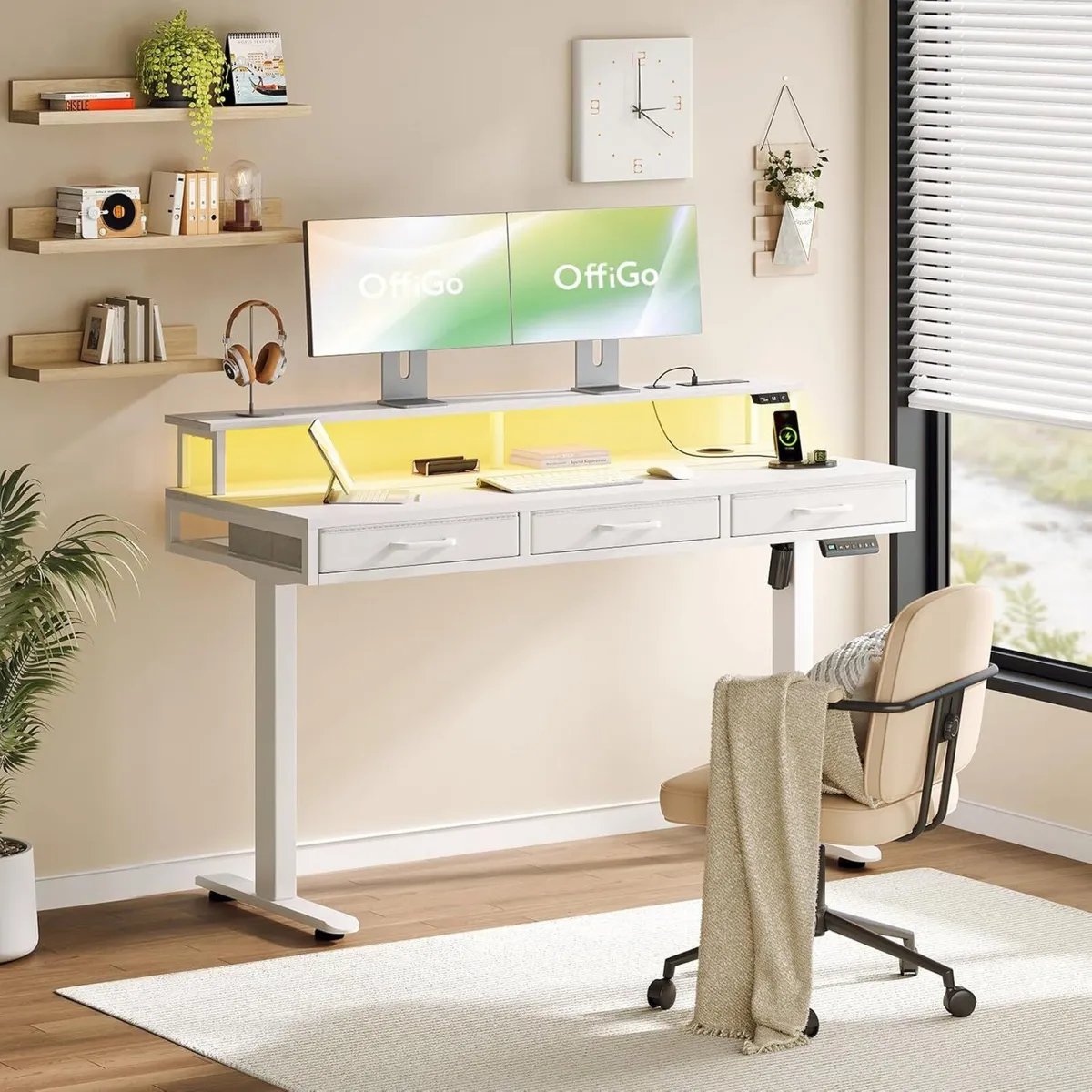 Offigo Electric Standing Desk with Drawers 120CM - Image 2