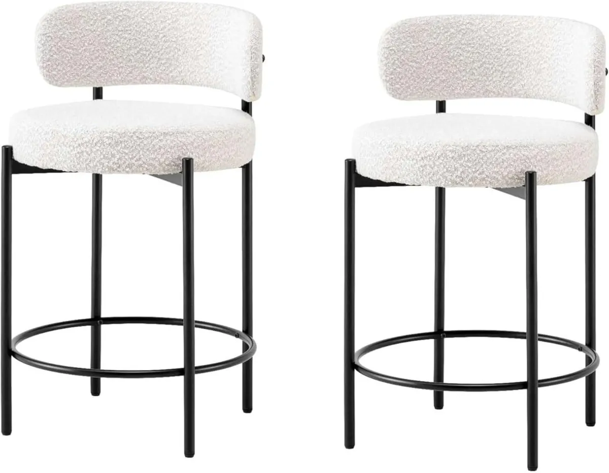 Bar Stool Counter Chair with Backrest Footrest - Image 1
