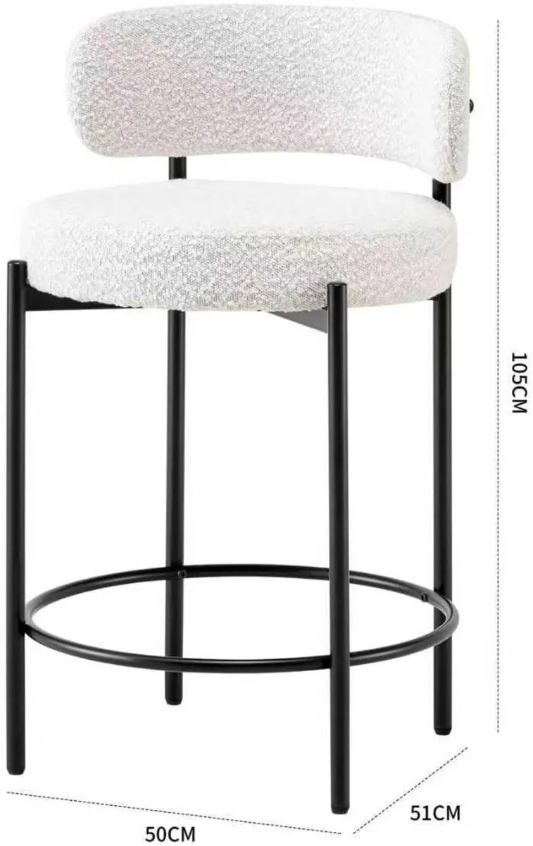 Bar Stool Counter Chair with Backrest Footrest - Image 3