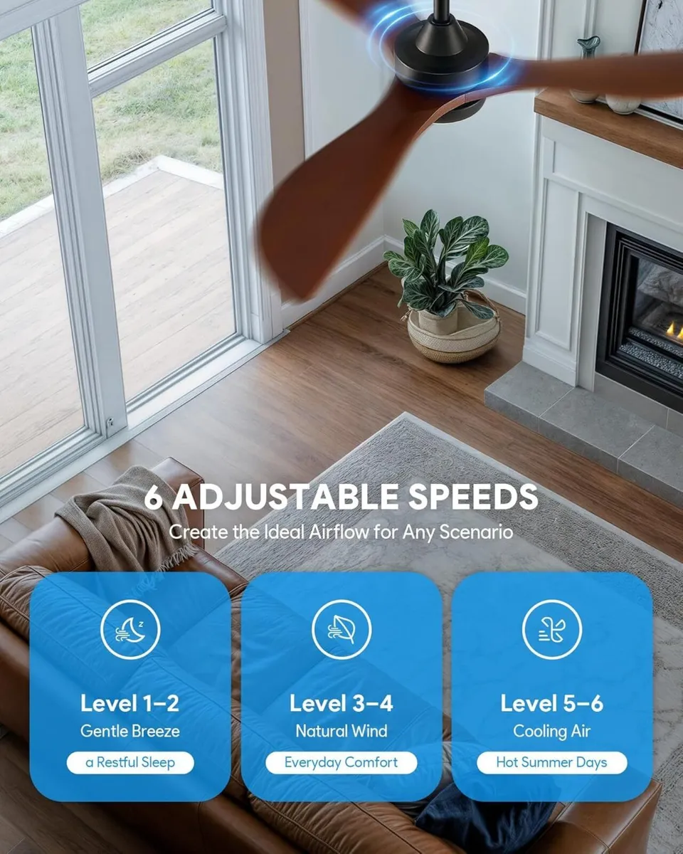 Ceiling Fan with Light Remote Control 36" 42 - Image 4