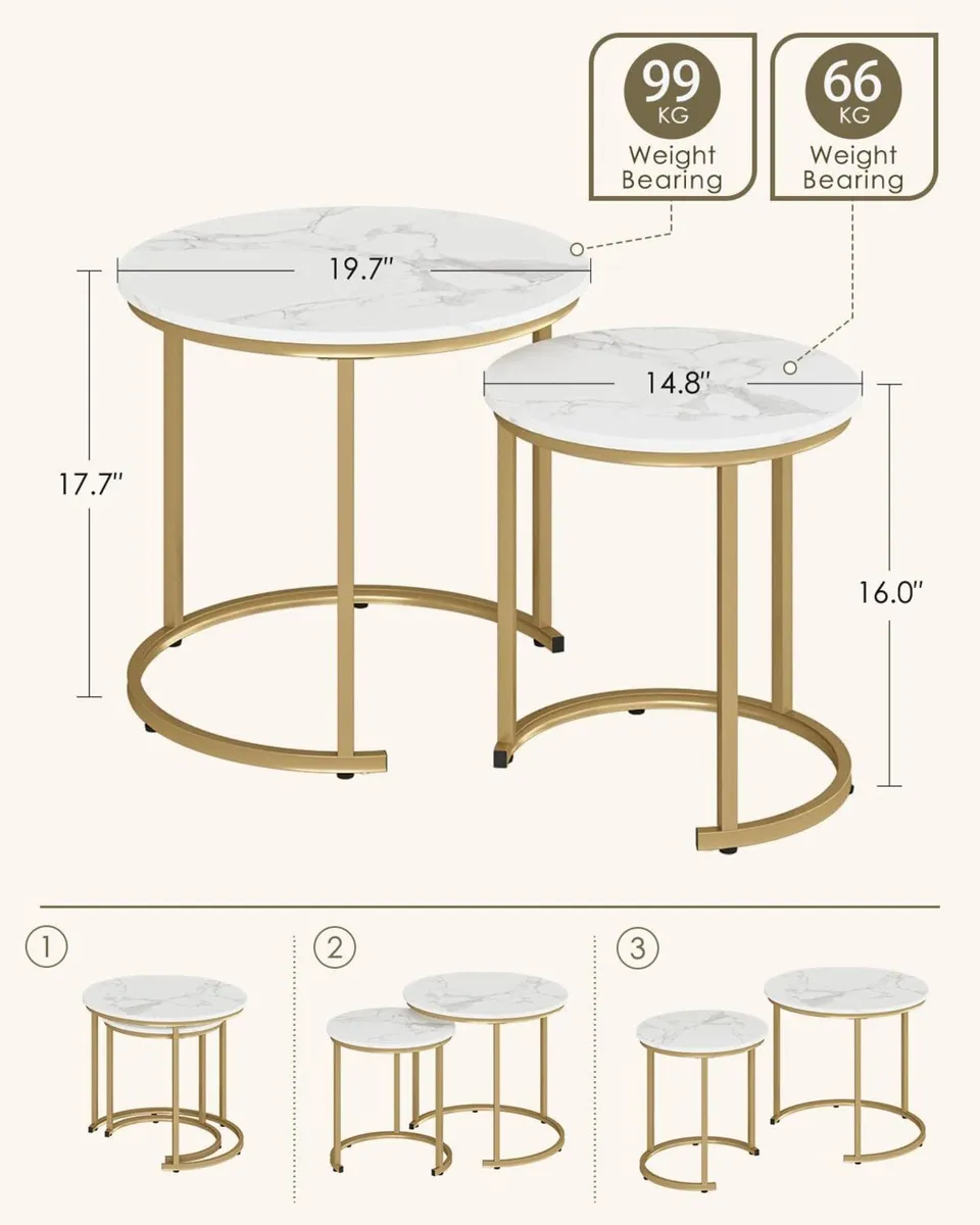 Round Coffee Tables (Set of 2) - Image 2