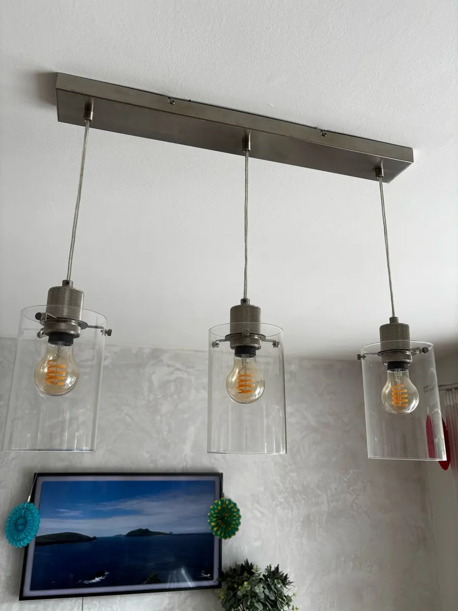 3-Light Pendant Bar + 2 Matching Single Pendants - Image 1