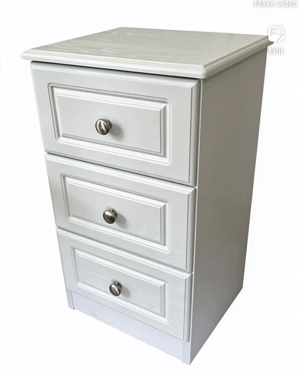 Locker: Bedside Locker: Light Grey: Like New - Image 1