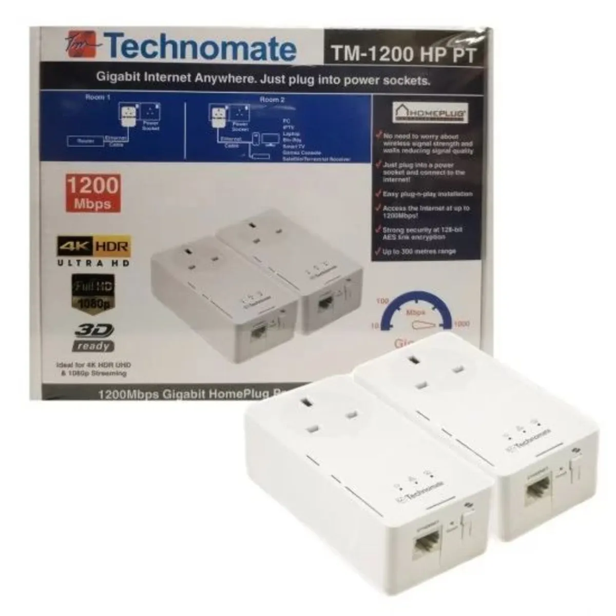 Technomate TM-1200 HPPT Homeplug Powerline Adapter - Image 2
