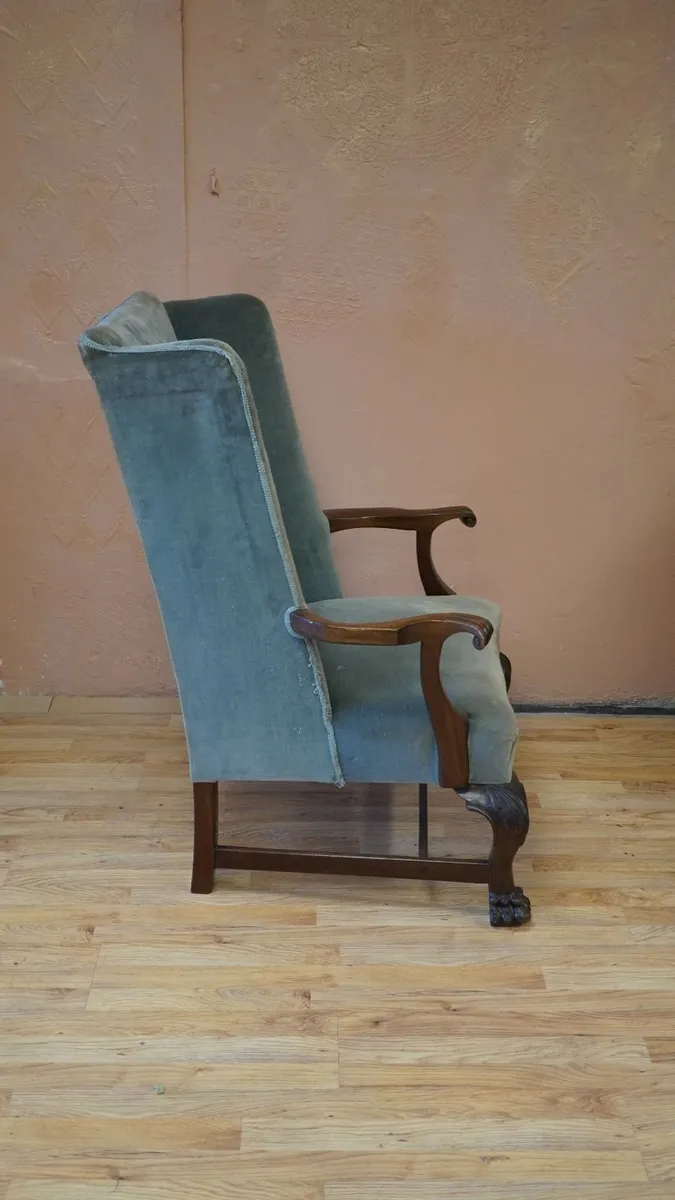 Irish Wingback Fireside Armchair c.1900 - Image 3