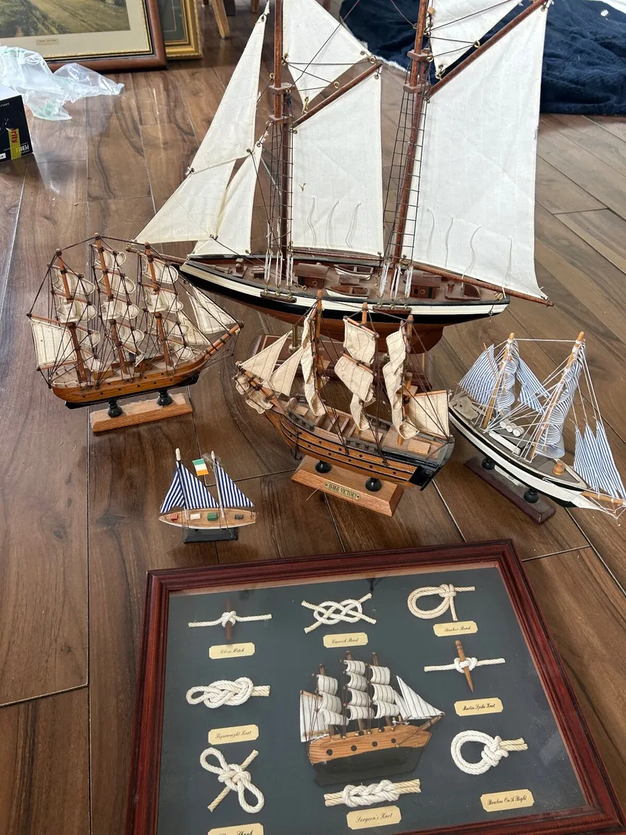 Model Sailboats and Knots framed model. - Image 1