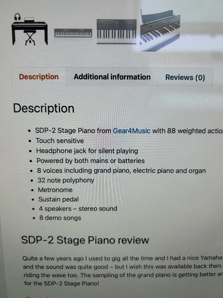 SDP-2 Stage Piano by Gear4music - Image 2
