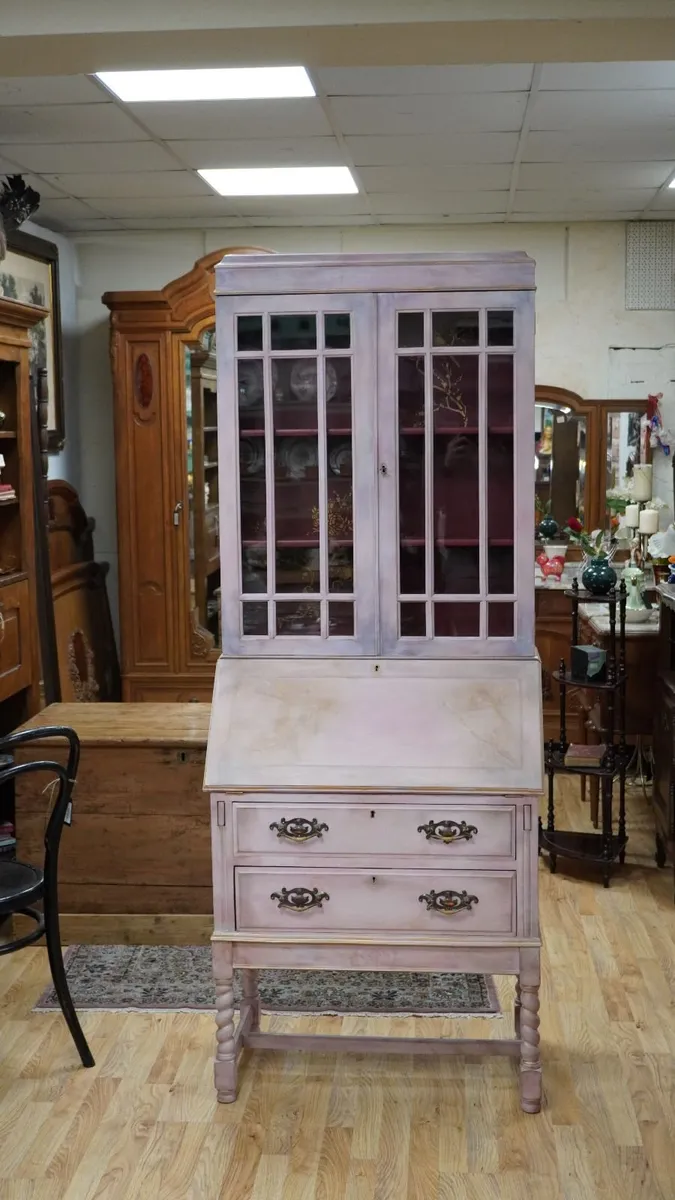 Hand Painted Bureau Bookcase / Display Cabinet - Image 2