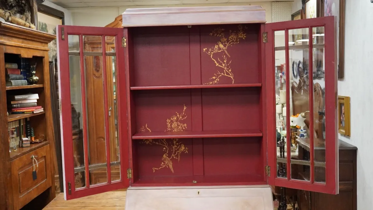 Hand Painted Bureau Bookcase / Display Cabinet - Image 4