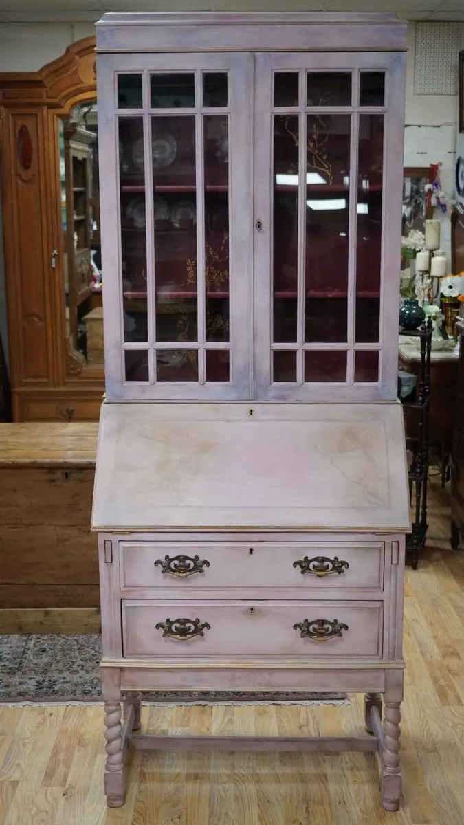 Hand Painted Bureau Bookcase / Display Cabinet - Image 3