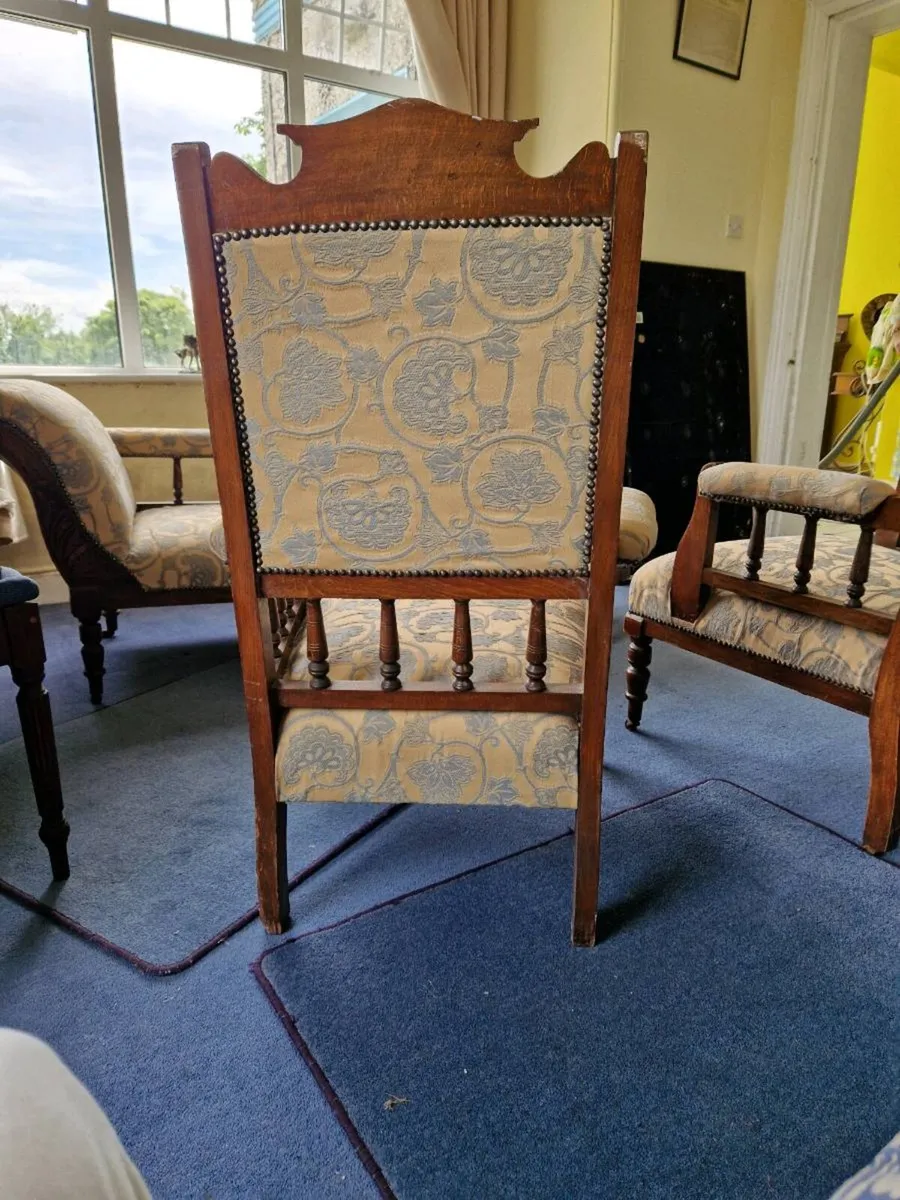 Antique Chaise & Armchairs - Image 3