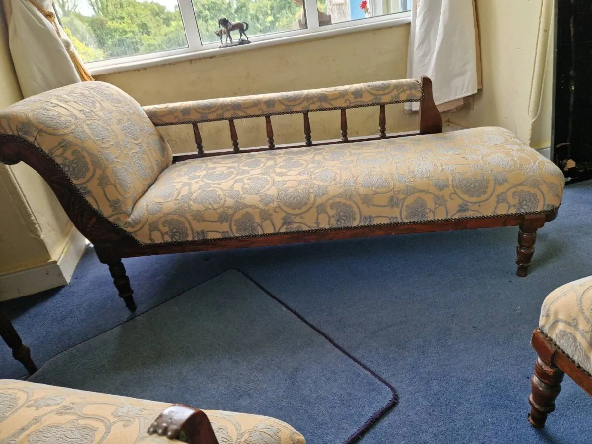 Antique Chaise & Armchairs - Image 4